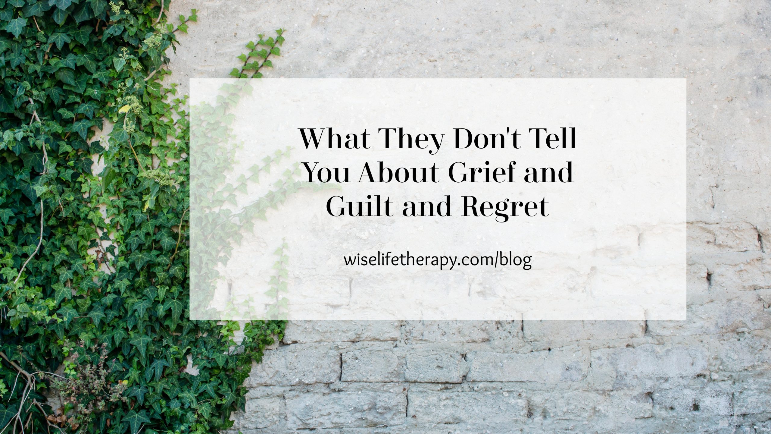 What They Don't Tell You About Grief and Guilt and Regret